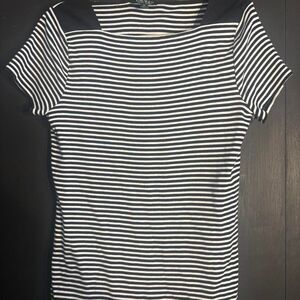Ralph Lauren Black & White Striped Shirt – Women’s Size XL
